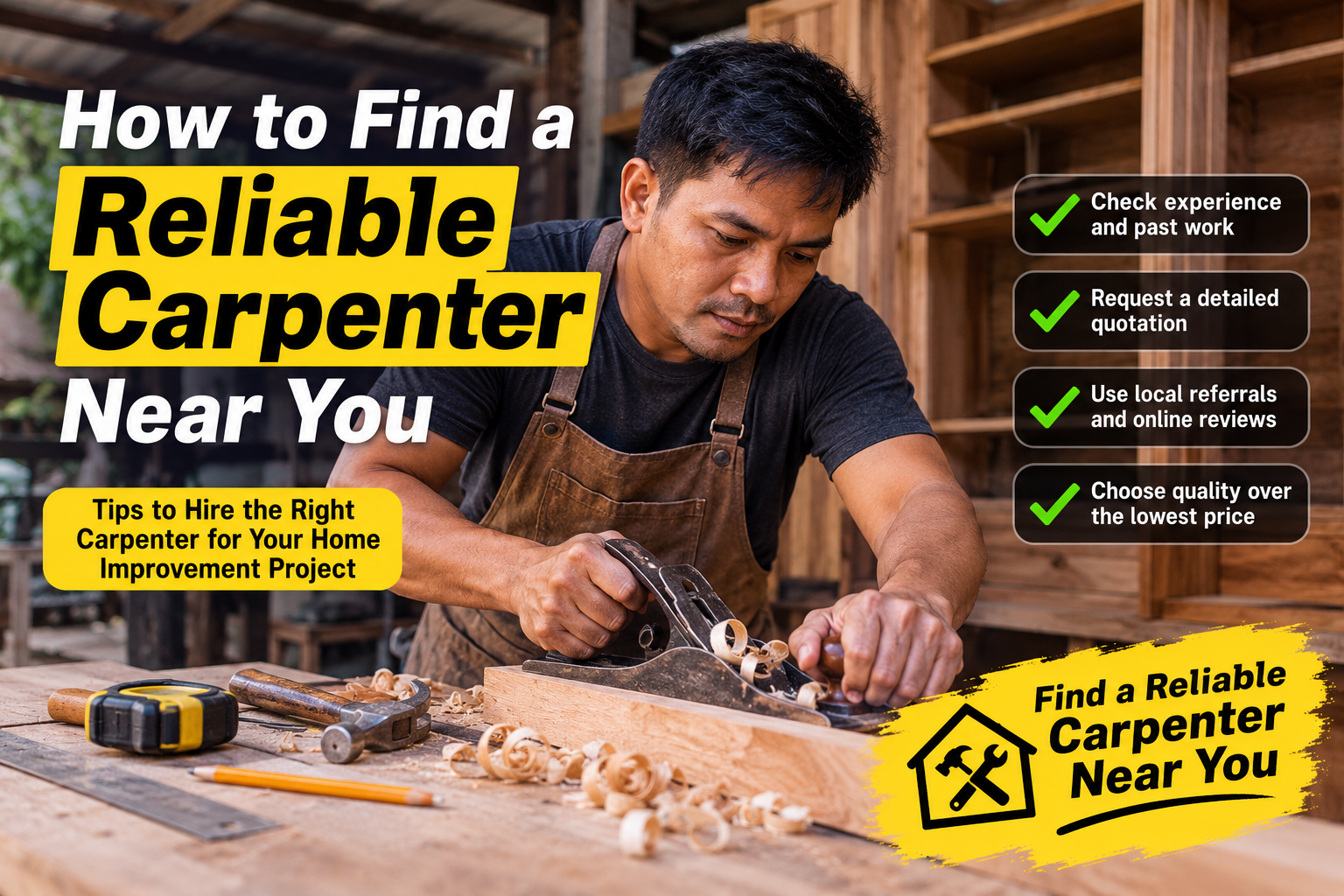 How to Find a Reliable Carpenter Near You